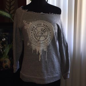 Off the shoulder NY Yankees sweatshirt